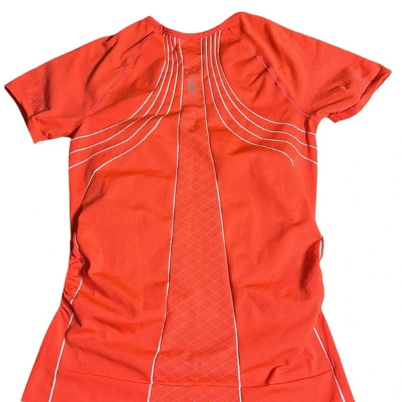 Athleta T shirt,  women Large . Coral,shirred sides , fitted , activewear, gym - Picture 8 of 14